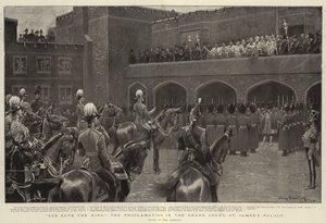 God save the King, the Proclamation in the Grand Court, St James